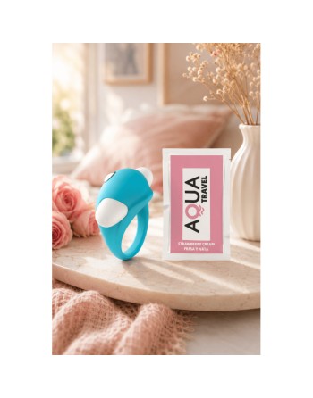 Cockring Vibrant Dauphin Bleu  1 dosette de lubrifiant — Pocket Pleasure