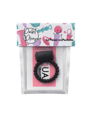 Cockring Vibrant Perlé Noir  1 dosette de lubrifiant — Pocket Pleasure