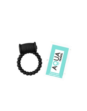 Cockring Vibrant Perlé Noir  1 dosette de lubrifiant — Pocket Pleasure