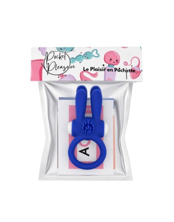 Anneau Vibrant Rabbit Bleu Silicone  1 dosette de lubrifiant — Pocket Pleasure