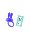 Anneau Vibrant Rabbit Bleu Silicone  1 dosette de lubrifiant — Pocket Pleasure