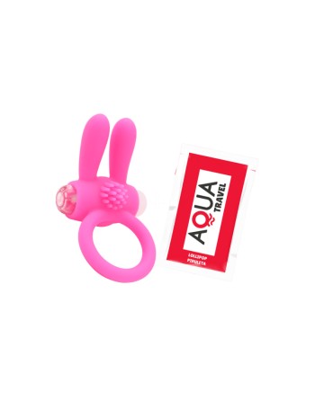 Anneau Vibrant Rabbit Rose Silicone  1 dosette de lubrifiant — Pocket Pleasure