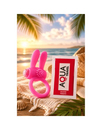 Anneau Vibrant Rabbit Rose Silicone  1 dosette de lubrifiant — Pocket Pleasure