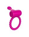 Anneau rose vibrant silicone avec langue picot Pocket Pleasure  1 dosette de lubrifiant