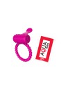 Anneau rose vibrant silicone avec langue picot Pocket Pleasure  1 dosette de lubrifiant