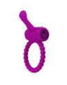 Anneau violet vibrant silicone avec langue picot Pocket Pleasure  1 dosette de lubrifiant