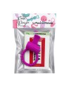 Anneau violet vibrant silicone avec langue picot Pocket Pleasure  1 dosette de lubrifiant