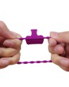 Anneau violet vibrant silicone avec langue picot Pocket Pleasure  1 dosette de lubrifiant