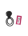 Anneau vibrant 1 seul mode de vibration très extensible noir Pocket Pleasure  1 dosette de lubrifiant