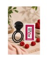 Anneau vibrant 1 seul mode de vibration très extensible noir Pocket Pleasure  1 dosette de lubrifiant