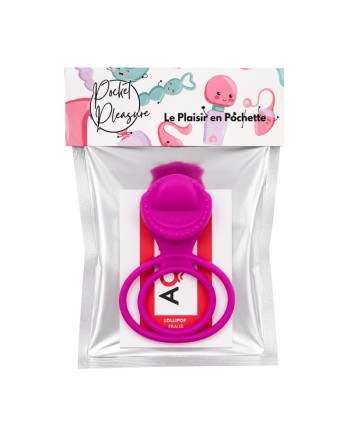Anneau vibrant 1 seul mode de vibration très extensible rose Pocket Pleasure  1 dosette de lubrifiant