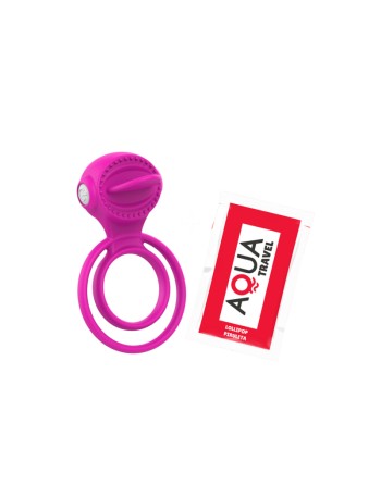 Anneau vibrant 1 seul mode de vibration très extensible rose Pocket Pleasure  1 dosette de lubrifiant