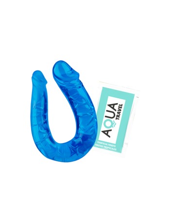 Double Dong Flexible Bleu Pocket Pleasure  1 dosette de lubrifiant