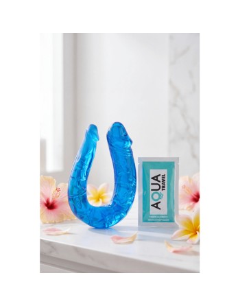 Double Dong Flexible Bleu Pocket Pleasure  1 dosette de lubrifiant