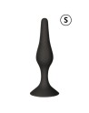 Plug Anal Noir en Silicone S avec Ventouse Taille S 10,5 cm Pocket Pleasure  1 dosette de lubrifiant