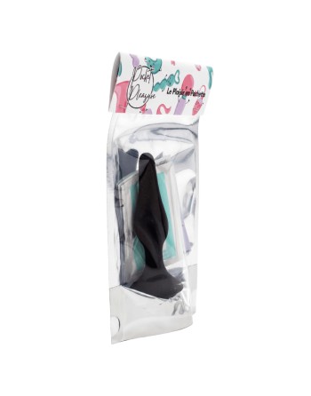 Plug Anal Noir en Silicone S avec Ventouse Taille S 10,5 cm Pocket Pleasure  1 dosette de lubrifiant