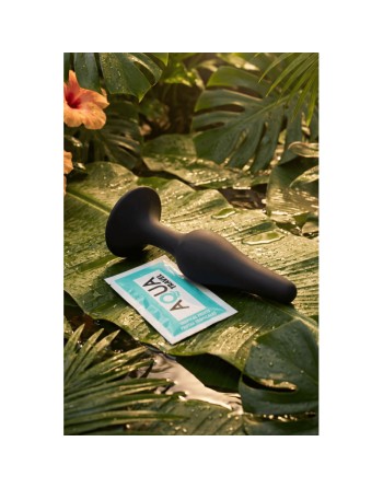 Plug Anal Noir en Silicone M avec Ventouse Taille M 11,3 cm Pocket Pleasure  1 dosette de lubrifiant