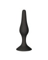 Plug Anal Noir en Silicone M avec Ventouse Taille M 11,3 cm Pocket Pleasure  1 dosette de lubrifiant