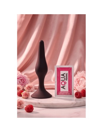 Plug Anal Noir en Silicone L avec Ventouse Taille L 12,7 cm Pocket Pleasure  1 dosette de lubrifiant