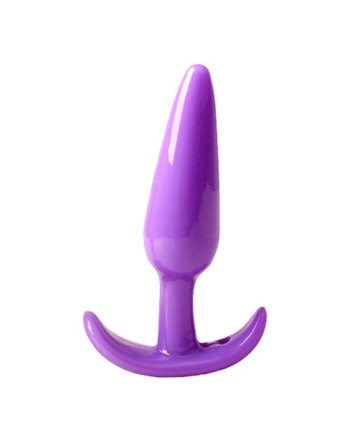 Plug anal violet souple base évasée Pocket Pleasure  1 dosette de lubrifiant