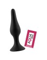 Plug Anal Noir en Silicone XL avec Ventouse Taille XL 15 cm Pocket Pleasure  1 dosette de lubrifiant