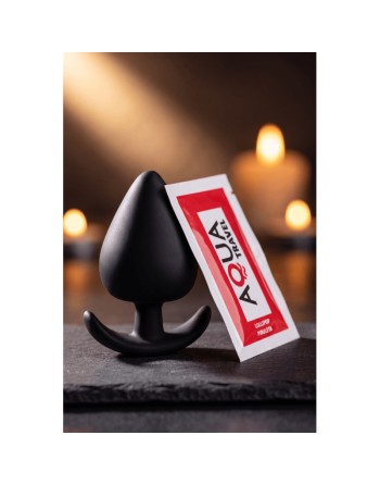 Plug Anal Silicone Noir XS Pocket Pleasure  1 dosette de lubrifiant
