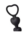 Chapelet Anal Cœur Silicone Noir  1 dosette de lubrifiant — Pocket Pleasure