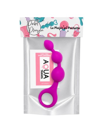 Chapelet Anal 3 Boules Fuchsia Silicone  1 dosette de lubrifiant — Pocket Pleasure