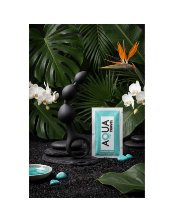 Chapelet anal 3 boules noir silicone 15 cm Pocket Pleasure  1 dosette lubrifiant
