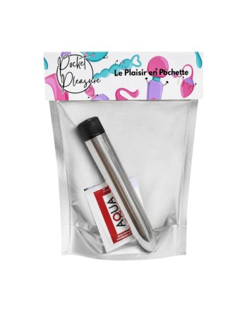 Vibromasseur Classique Argenté  1 dosette de lubrifiant — Pocket Pleasure