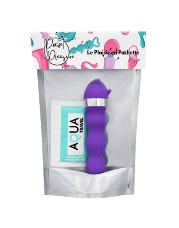 Mini Vibromasseur violet ondulés Pocket Pleasure  1 dosette de lubrifiant