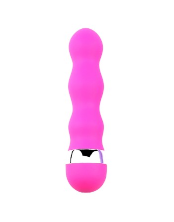 Mini Vibromasseur rose ondulés Pocket Pleasure  1 dosette de lubrifiant