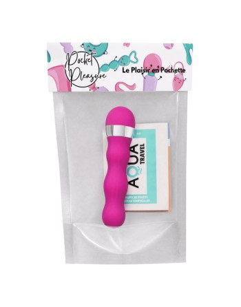 Mini Vibromasseur rose ondulés Pocket Pleasure  1 dosette de lubrifiant