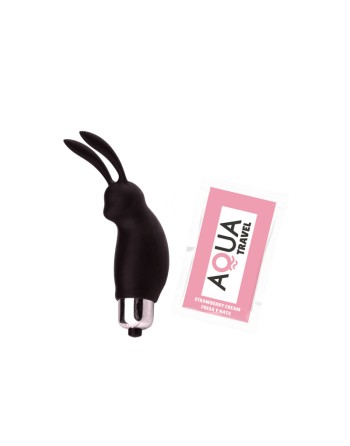 Mini Stimulateur Clitoridien Lapin Noir  1 dosette lubrifiant — Pocket Pleasure