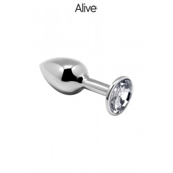 sexy Plug métal bijou transparent L - Alive