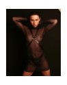Harnais femme X cuir noir