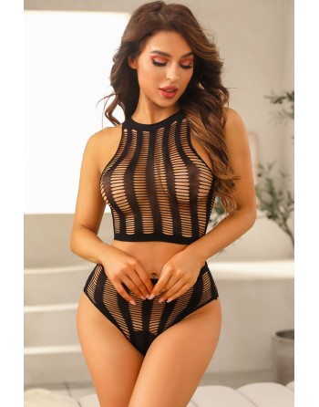 Ensemble top et tanga noir - J Lingerie