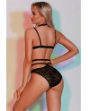Ensemble soutien-gorge, culotte et ceinture noir - J Lingerie