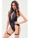 Body sexy à jarretelles noir - J Lingerie