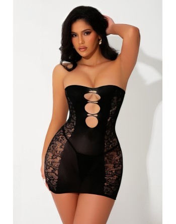 Mini robe bustier noire - J Lingerie