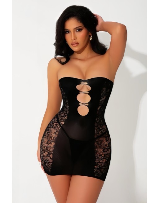 Mini robe bustier noire - J Lingerie