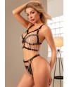 Ensemble harnais noir à chaînes - J Lingerie