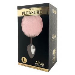 sexy Plug métal Fluffy L rose - Alive