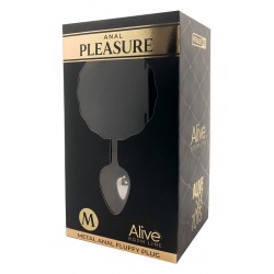 sexy Plug métal Fluffy M noir - Alive