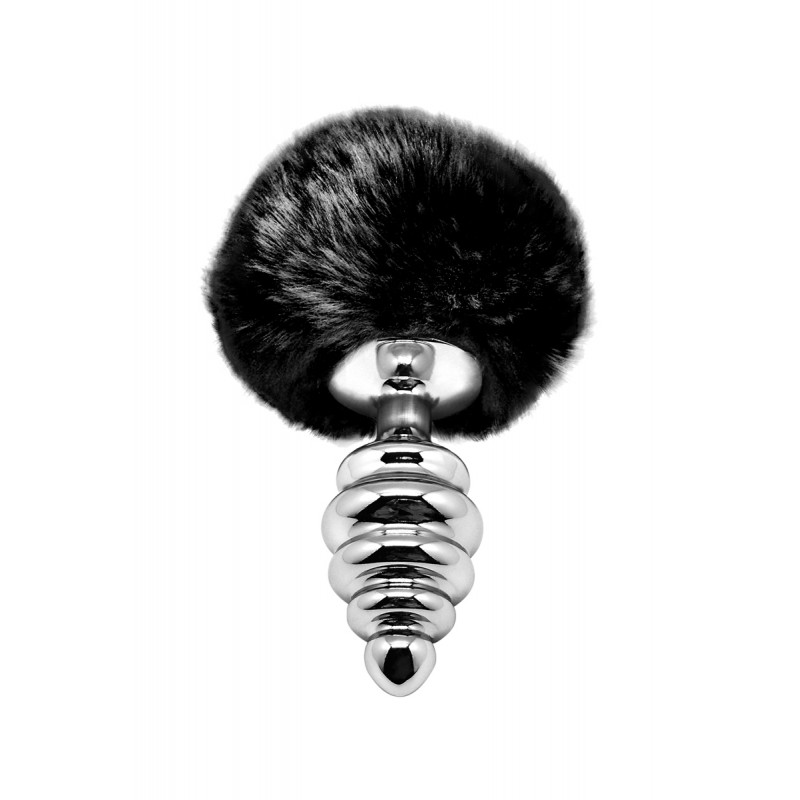 sexy Plug métal Fluffy Twist M noir - Alive