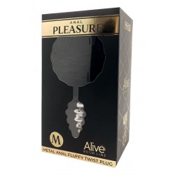 sexy Plug métal Fluffy Twist M noir - Alive