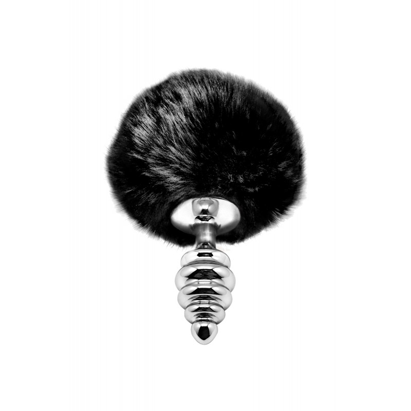 sexy Plug métal Fluffy Twist S noir - Alive