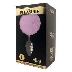 sexy Plug métal Fluffy Twist L mauve - Alive