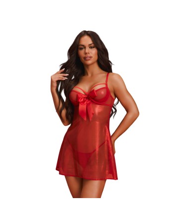 Gifty red Babydoll et string