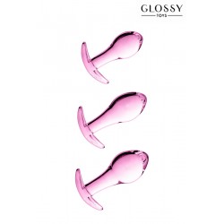 sexy Set 3 plugs anal en verre Glossy Toys n° 17 Pink